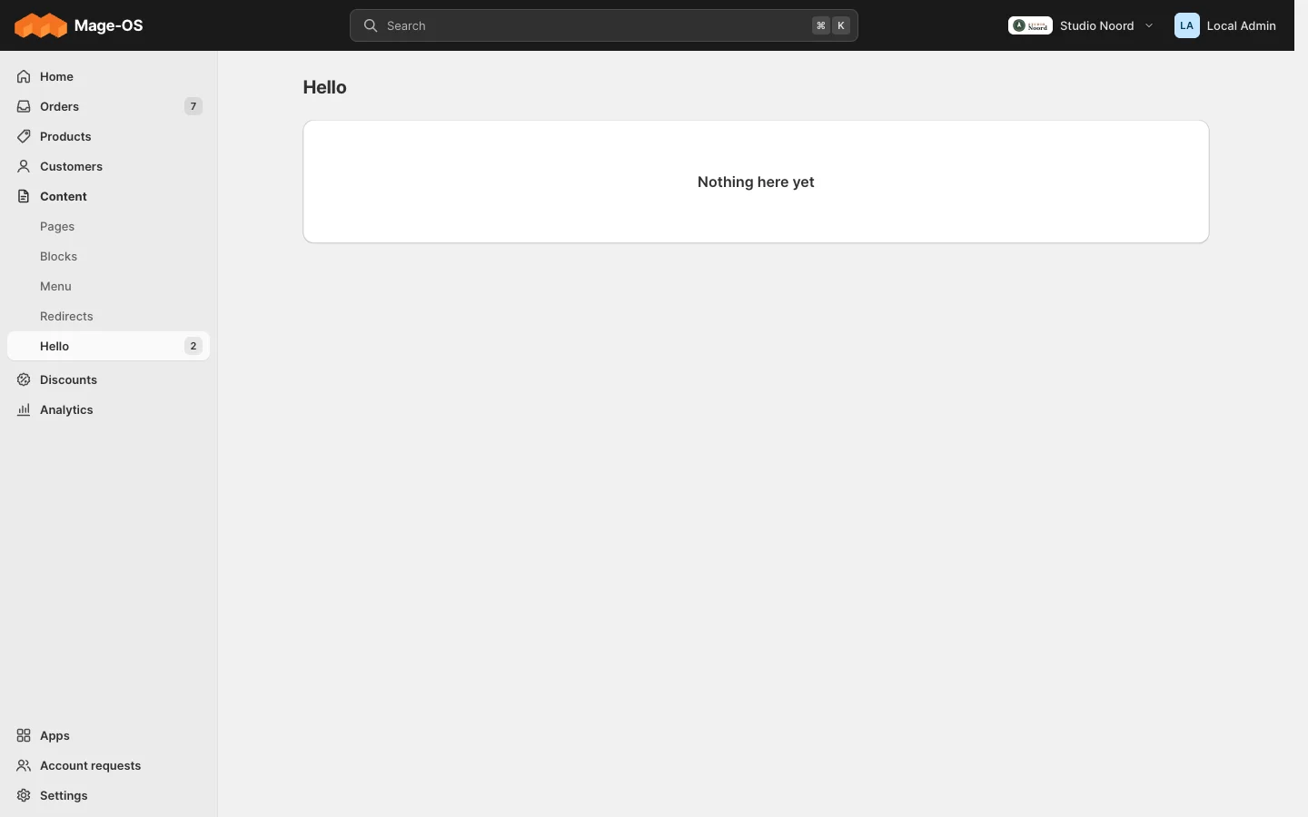 The golden example on Light: Hello under Content with its count of open notes, next to the page the scaffold wrote