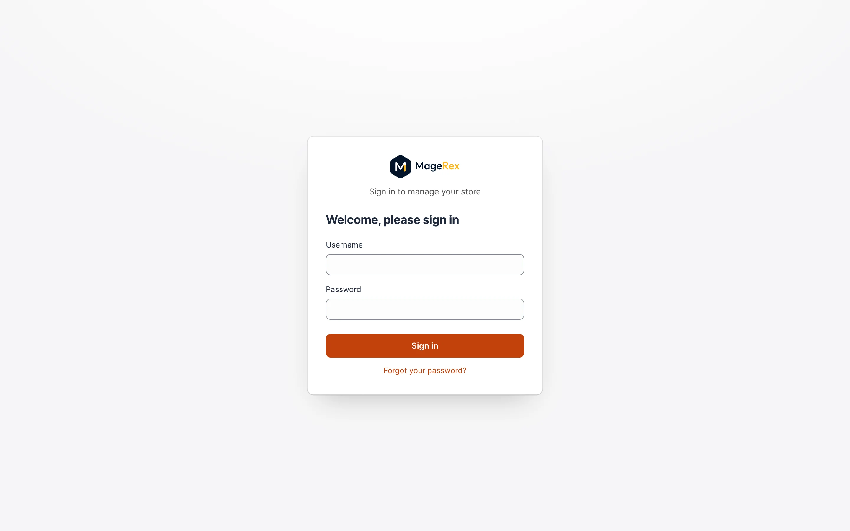 The sign-in page with the brand package: its logo and its tagline